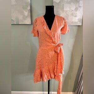 NWT TANYA TAYLOR ORANGE RUFFLE MINI DRESS